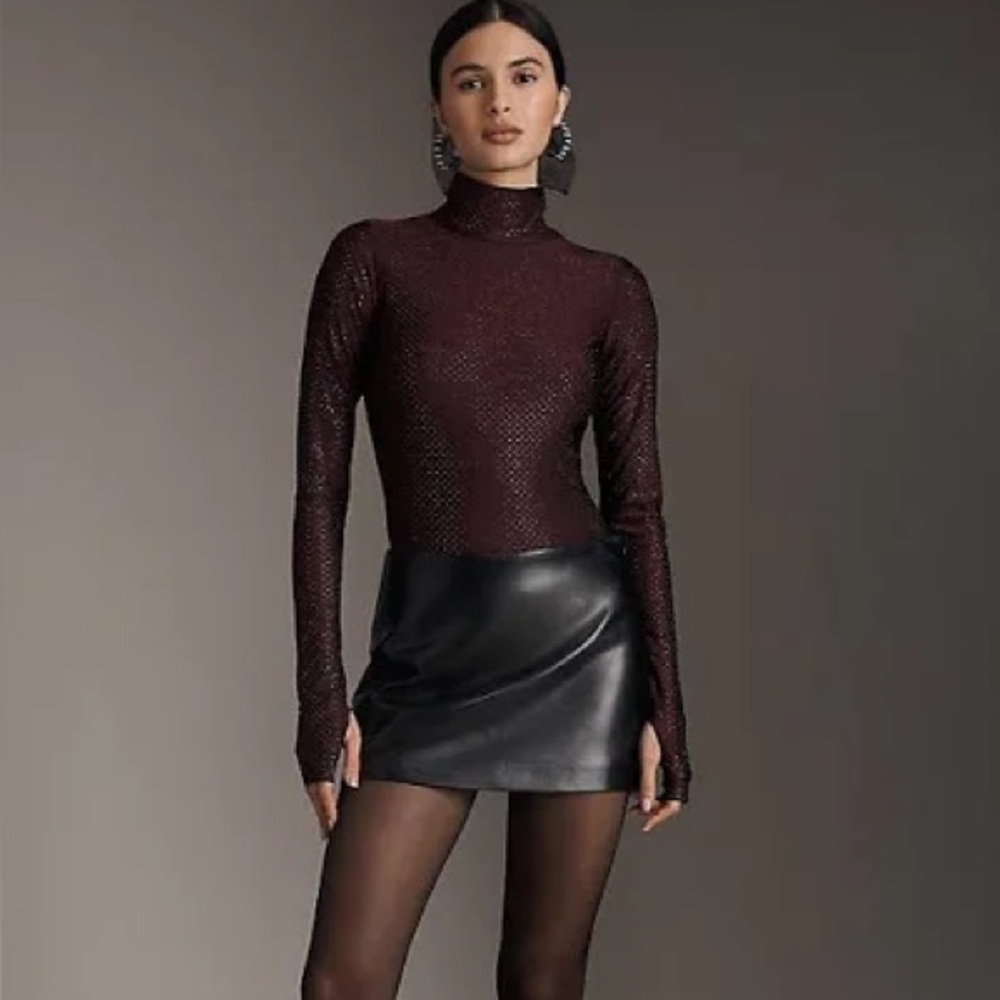 AFRM MILO STUD TURTLENECK JERSEY BODYSUIT